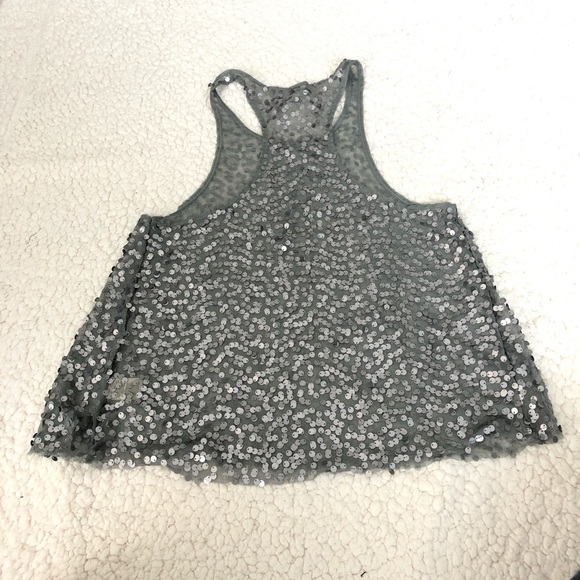 Free People metallic crop halter sequin top - Picture 4 of 5